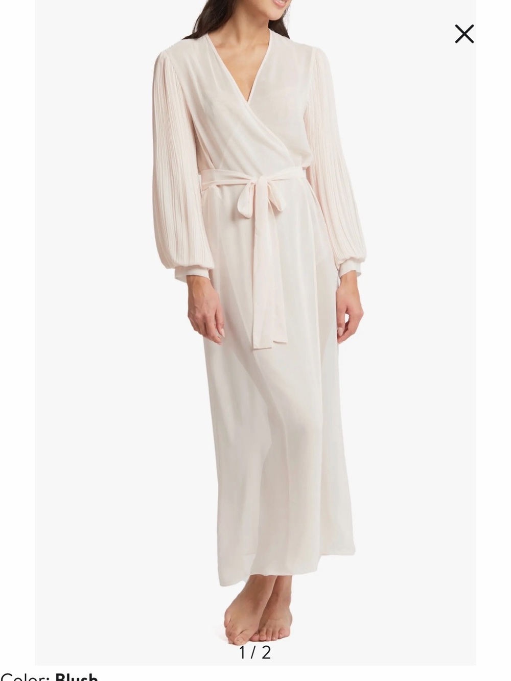 NWT Rya Collection Blush Pleated Robe 703 XL | Bridal Luxe Wrap